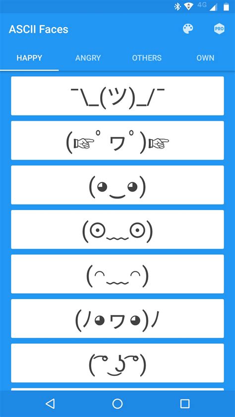 ascii face|ascii faces one liner.